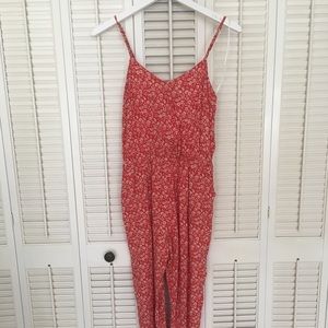 Orange Floral Jumpsuit